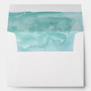 Enveloppe Nuances de l'intérieur d'aquarelle de bleu d'océan