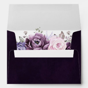 Enveloppe Nuances de pourpre Dusty fleurs Moody Floral Maria