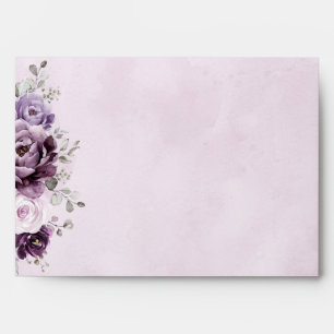 Enveloppe Nuances de pourpre Dusty fleurs Moody Floral Maria