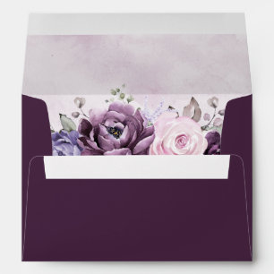 Enveloppe Nuances de pourpre Dusty fleurs Moody Floral Maria