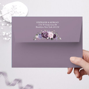 Enveloppe Nuances de pourpre Dusty fleurs Moody Floral Maria