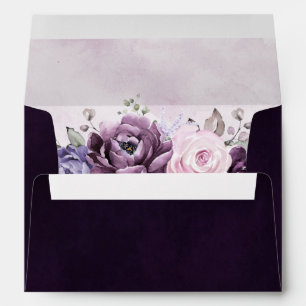 Enveloppe Nuances de pourpre Dusty fleurs Moody Floral Maria