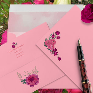 Enveloppe Nuances de rose magenta Mariage Moderne