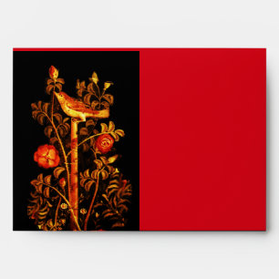 Enveloppe NUIT AVEC ROSES, Rouge Black Gold