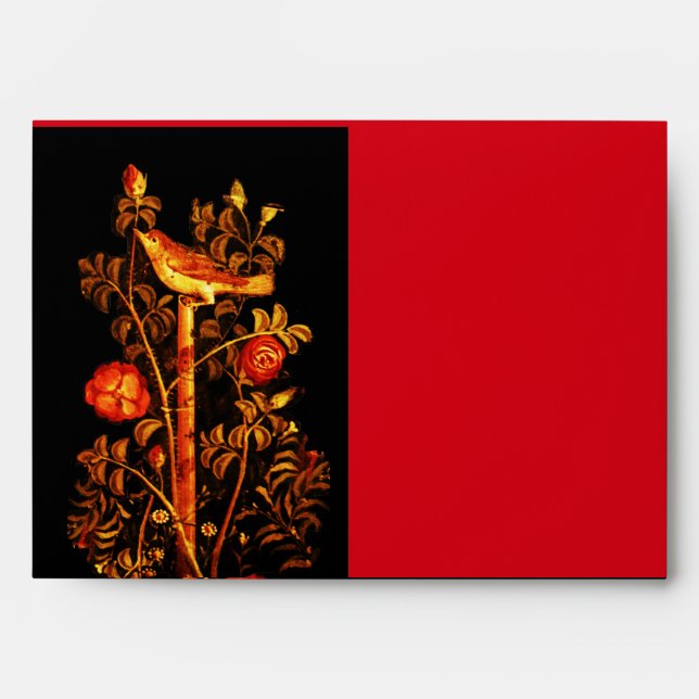 Enveloppe NUIT AVEC ROSES, Rouge Black Gold (Devant)