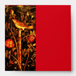 Enveloppe NUIT AVEC ROSES, Rouge Jaune Noir