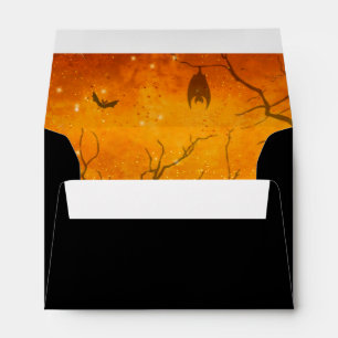 Enveloppe Nuit effrayante Halloween orange/noir ID946