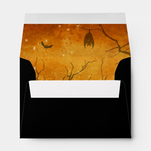 Enveloppe Nuit effrayante Halloween orange/noir ID946 (Dos (Bas))