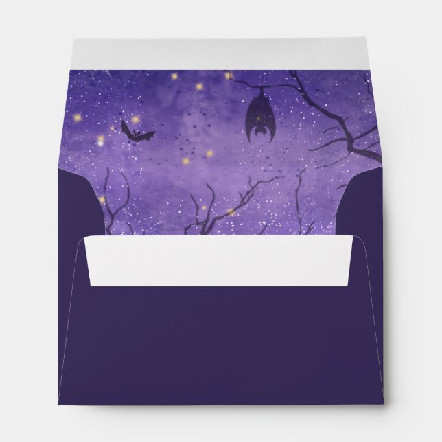 Enveloppe Nuit effrayante Halloween violet ID946 (Dos (Bas))