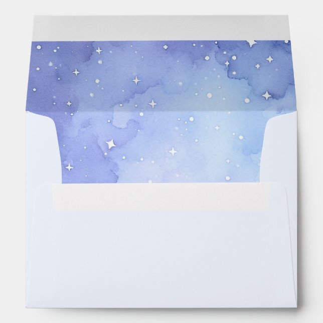 Enveloppe Nuit étoilée bleu clair et Baby shower mignon de c (Dos (Bas))