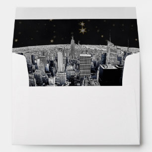 Enveloppe NYC Skyline 2 Black Gold Star Fancy Env 2