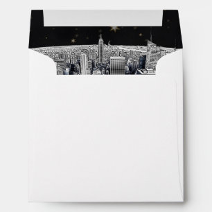 Enveloppe NYC Skyline 2 Black Gold Star Fancy Env 4