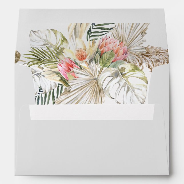 Enveloppe Oasis tropicale Pampas Protea Mariage (Dos (Bas))