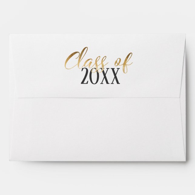 Enveloppe Obtention du diplôme faite sur commande blanche (Dos (Haut rabat))