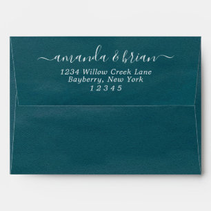 Enveloppe Ocean Watercolor Paper Trendy Script Letting 5x7