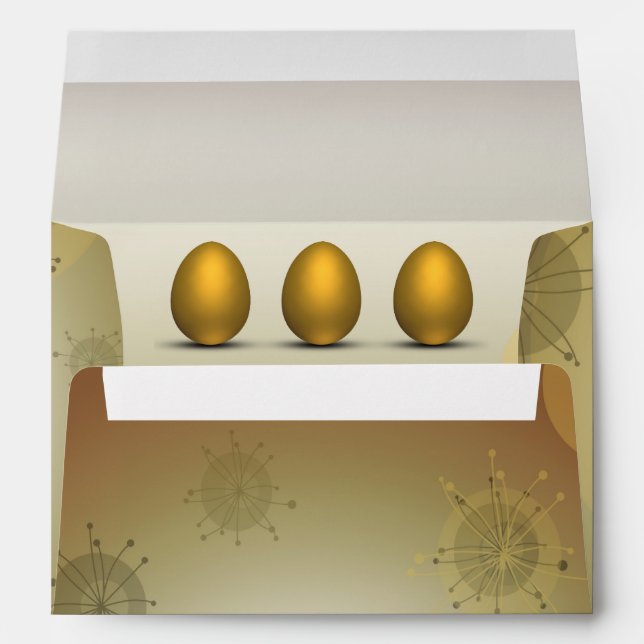 Enveloppe Oeufs de Pâques dorés modernes (Dos (Bas))