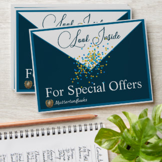 Enveloppe Offres spéciales Logo bleu Confetti