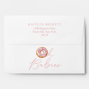 Enveloppe Oh Baby Donut Sprinkle Twin Girls Baby shower