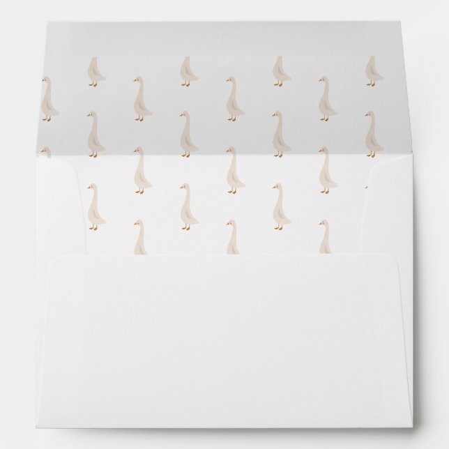 Enveloppe Oie d'aquarelle baby shower (Dos (Bas))