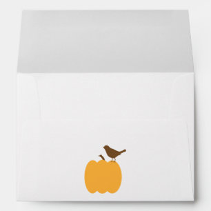 Enveloppe Oiseau d'automne sur un Citrouille