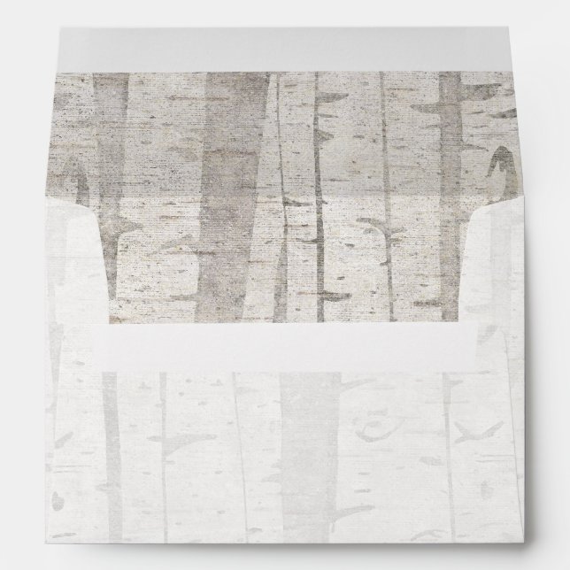 Enveloppe Oiseaux blancs rustiques (Dos (Bas))