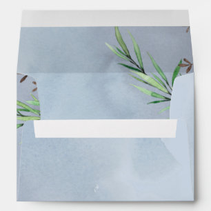 Enveloppe Olive Feuille Mariage Dusty Blue Lemon