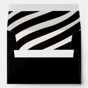 Enveloppe Ondes de style rétro noir et blanc