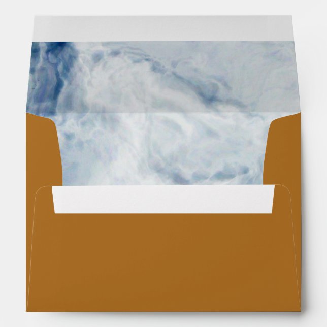 Enveloppe or avec revêtement en marbre bleu (Dos (Bas))