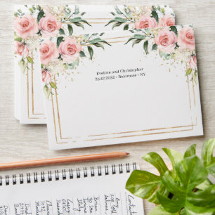 Enveloppe or Boho Blush rose floral eucalyptus