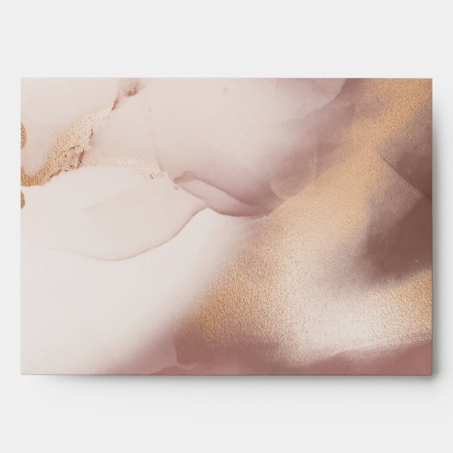 Enveloppe Or Chic rose en encre Or (Devant)