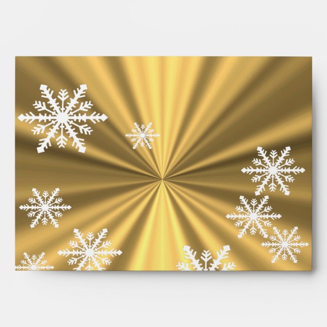 Enveloppe Or de Faux et conception blanche de Noël de (Devant)
