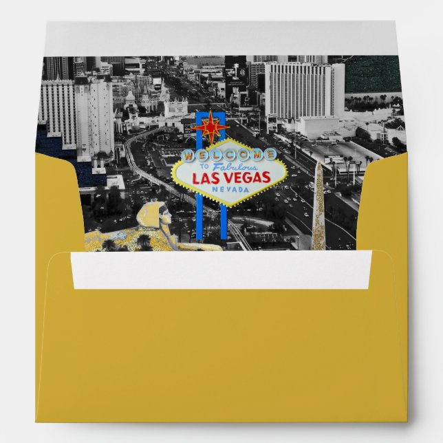 Enveloppe Or de signe de Las Vegas Boulevard (Dos (Bas))