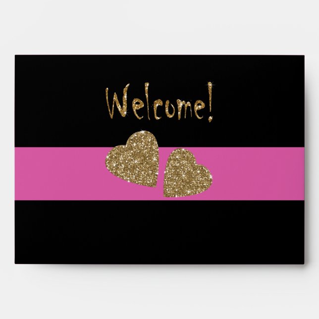 Enveloppe Or et noir, brillant (Devant)