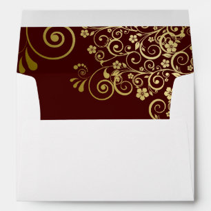 Enveloppe Or Lace Auburn Brown à l'intérieur élégant mariage