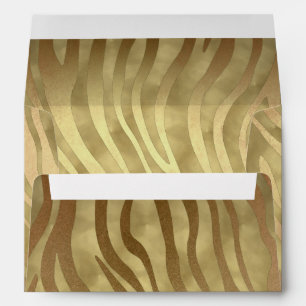 Enveloppe Or Luxe Luxueux Safari Jungle Zèbre Glamour