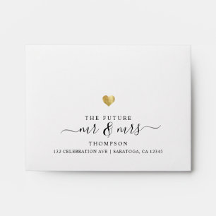 Enveloppe Or moderne L'avenir M. et Mme Chic RSVP