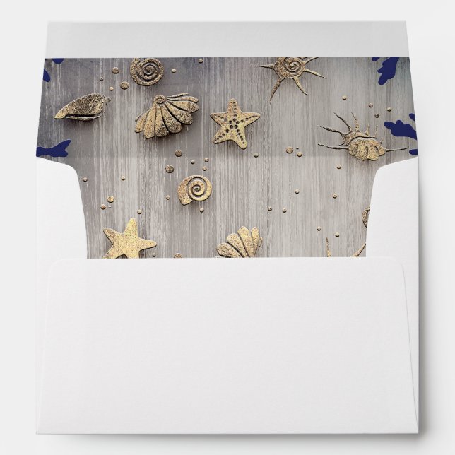 Enveloppe Or nautique et Mariage de marine (Dos (Bas))