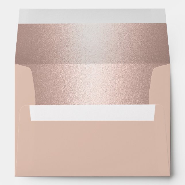 Enveloppe Or Rose moderne Metallic (Dos (Bas))