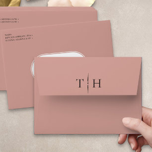 Enveloppe or Rose monogramme