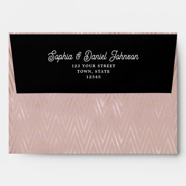 Enveloppe or rose noire (Dos (Haut rabat))