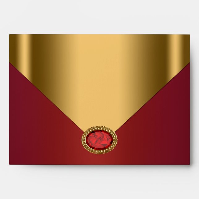 Enveloppe or rouge (Devant)