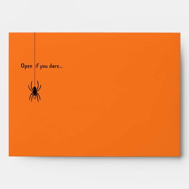 Enveloppe Orange Araignées Halloween Personnalisé (Devant)