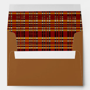 Enveloppe Orange Brown automne automne Plaid Invitation