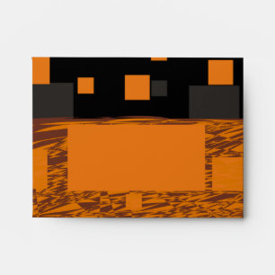 Enveloppe Orange Carrés noirs Brown Halloween Art Abstrait