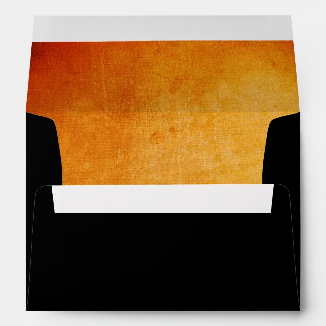 Enveloppe orange et noire Halloween (Dos (Bas))