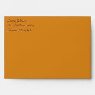 Enveloppe orange et pourpre de damassé pour 5""