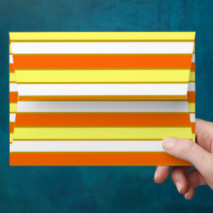 Enveloppe Orange, jaune et White Stripes