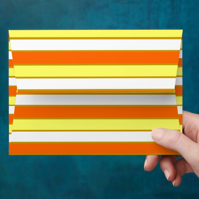 Enveloppe Orange, jaune et White Stripes (Hand)