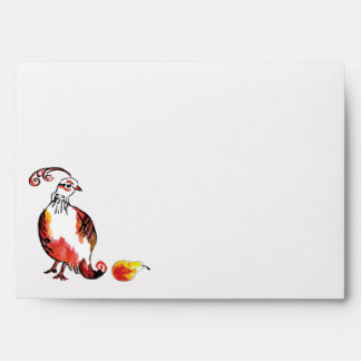 Enveloppe Orange Partridge Cute Illustrated Bird Art