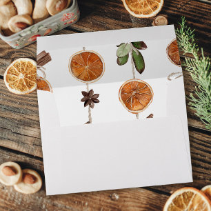 Enveloppe Oranges et cannelle Automne rustique